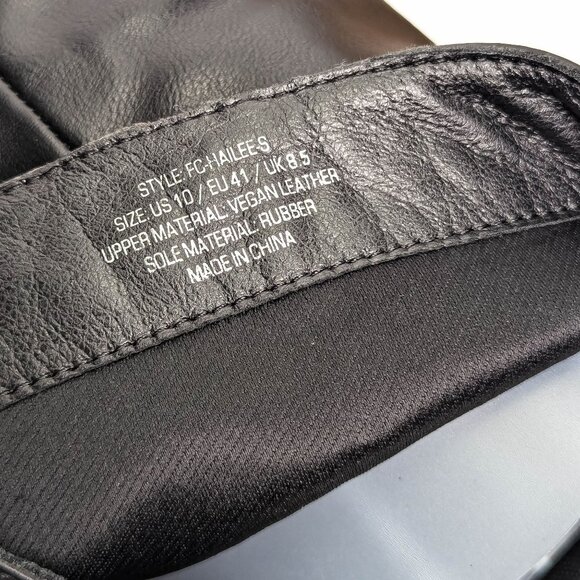 French Connection Women Black Vegan Leather Stretch Heel Round Toe Tall Boots 10 - Picture 8 of 9